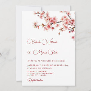 Convites Casamento Branco Flor de Cerejeira
