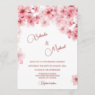 Convites Casamento Branco Flor de Cerejeira