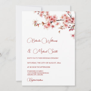 Convites Casamento Branco Flor de Cerejeira