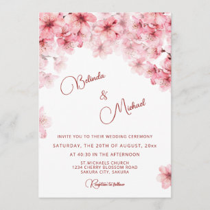 Convites Casamento Branco Flor de Cerejeira