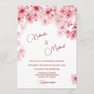 Convites Casamento Branco Flor de Cerejeira