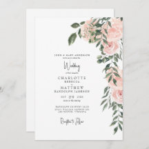 Casamento Branco Floral de Blush de Aquarela Gorda