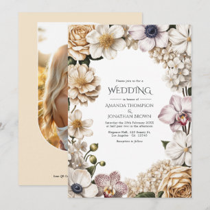 Convites Casamento Branco, Marfim e Champanhe