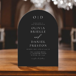 Convites Casamento Branco Negro da Caligrafia Moderna Minim