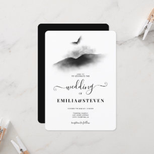 Convites Casamento Branco Negro das Montanhas da Águia Wate