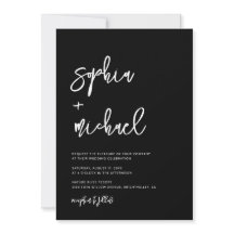 Casamento Branco Negro de Script Contemporâneo Mod
