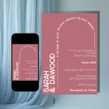 Casamento Branco Rosa Dourado Minimalista Muçulman