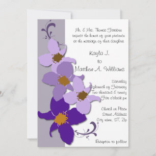 Convites Casamento branco roxo do Flourish da flor da