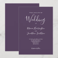 Casamento Branco Roxo Moderno Mínimo