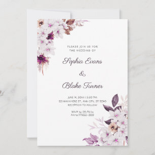 Convites Casamento Branco Rústico e Flores Rosas Boho Branc