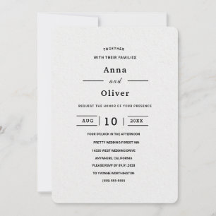 Convites Casamento branco simples e elegante moderno person