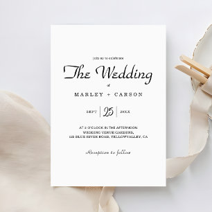 Convites Casamento Branco Simples Minimalista