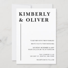 Convites Casamento Branco Simples Moderno Minimalista