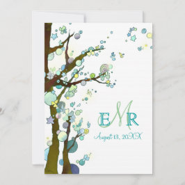 Convites Casamento Branco Único de Árvores de Contato Justo