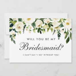 Convites Casamento Branco Verde Floral de Watercolor Brides