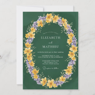Convites Casamento Brilhante de Primavera em Verde Esmerald