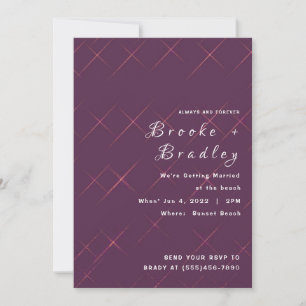Convites Casamento Brilho de Diamante Roxo