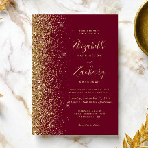 Casamento Brilho Dourado Vermelho Borgonha