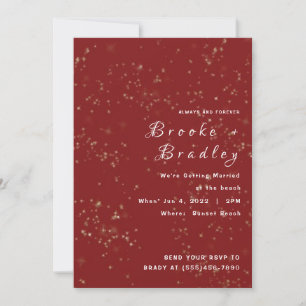 Convites Casamento Brilho Vermelho Faísca