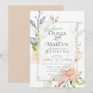 Convites CASAMENTO  Brilhos cor-de-rosa com Primavera