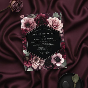 Convites Casamento Burgundy Bloom