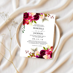Convites Casamento Burgundy & Blush