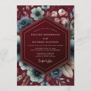 Convites Casamento Burgundy Dark Romance