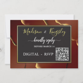 Convites Casamento 🤵 Burgundy Dourado Elegant Inky Abstrat