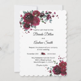 Convites Casamento Burgundy e Preto Personalizado