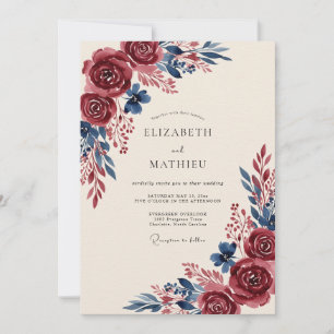 Convites Casamento Burgundy Grand Outonal