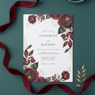 Convites Casamento Burgundy no Outono Profundo