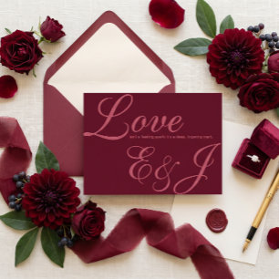 Convites Casamento Burgundy Old Money