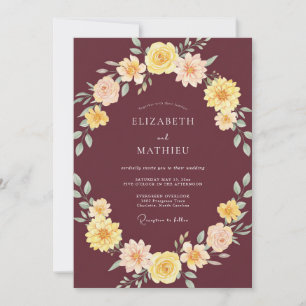 Convites Casamento Burgundy Outono Vibrante