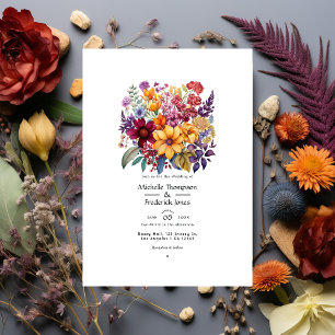 Convites Casamento Burgundy/Roxo/Mostarda/Azul/Laranja Quei