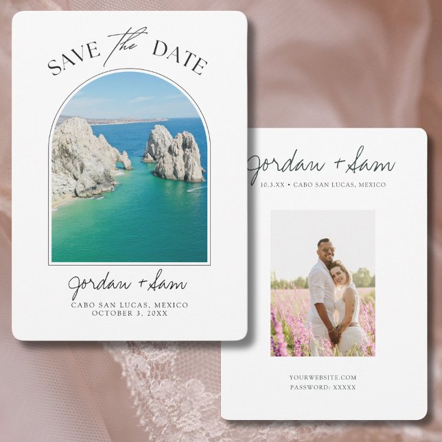 Convites Casamento Cabo San Lucas México Salvar a Data (Cabo San Lucas Save the Date)