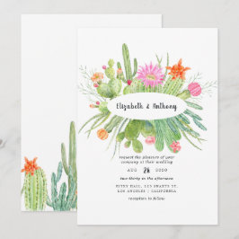 Convites Casamento Cactus Watercolor