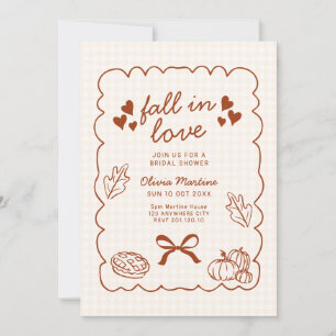 Convites casamento caindo de amores doodle outono