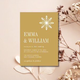 Convites Casamento Caligrafia Floco de Neve Minimalista Dou