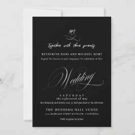 Convites Casamento Caligrafia Script Elegante Romântico