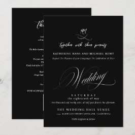 Convites Casamento Caligrafia Script Elegante Romântico