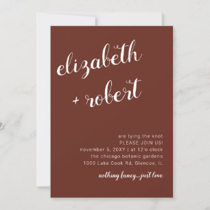 Convites Casamento Caligrafia Script Minimalista Boho Terro