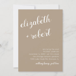 Convites Casamento Caligrafia Script Minimalista Boho Terro