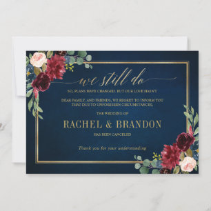 Convites Casamento cancelado adiado mudança de planos nota