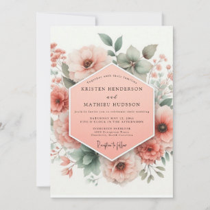 Convites Casamento Capricho Flor de Pêssego