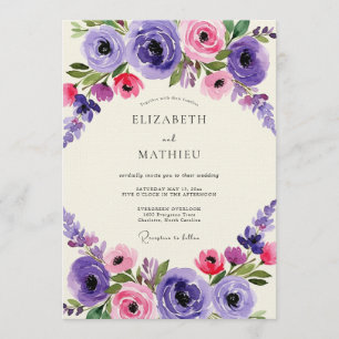 Convites Casamento Capricho Flor de Rosa Roxo