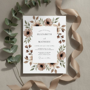 Convites Casamento Capricho Floral Marrom
