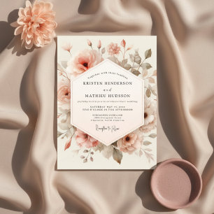 Convites Casamento Capricho Floral Pêssego