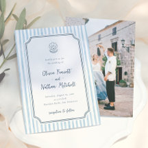Casamento Caprichoso com Listras Azuis Retrô