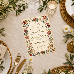 Convites Casamento Caprichoso de Arte Popular Florestal