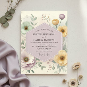 Convites Casamento Caprichoso de Flor de Lavanda Pálida